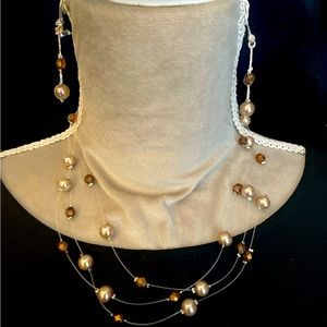 Multi Strand Beaded Necklace and Earring Set
